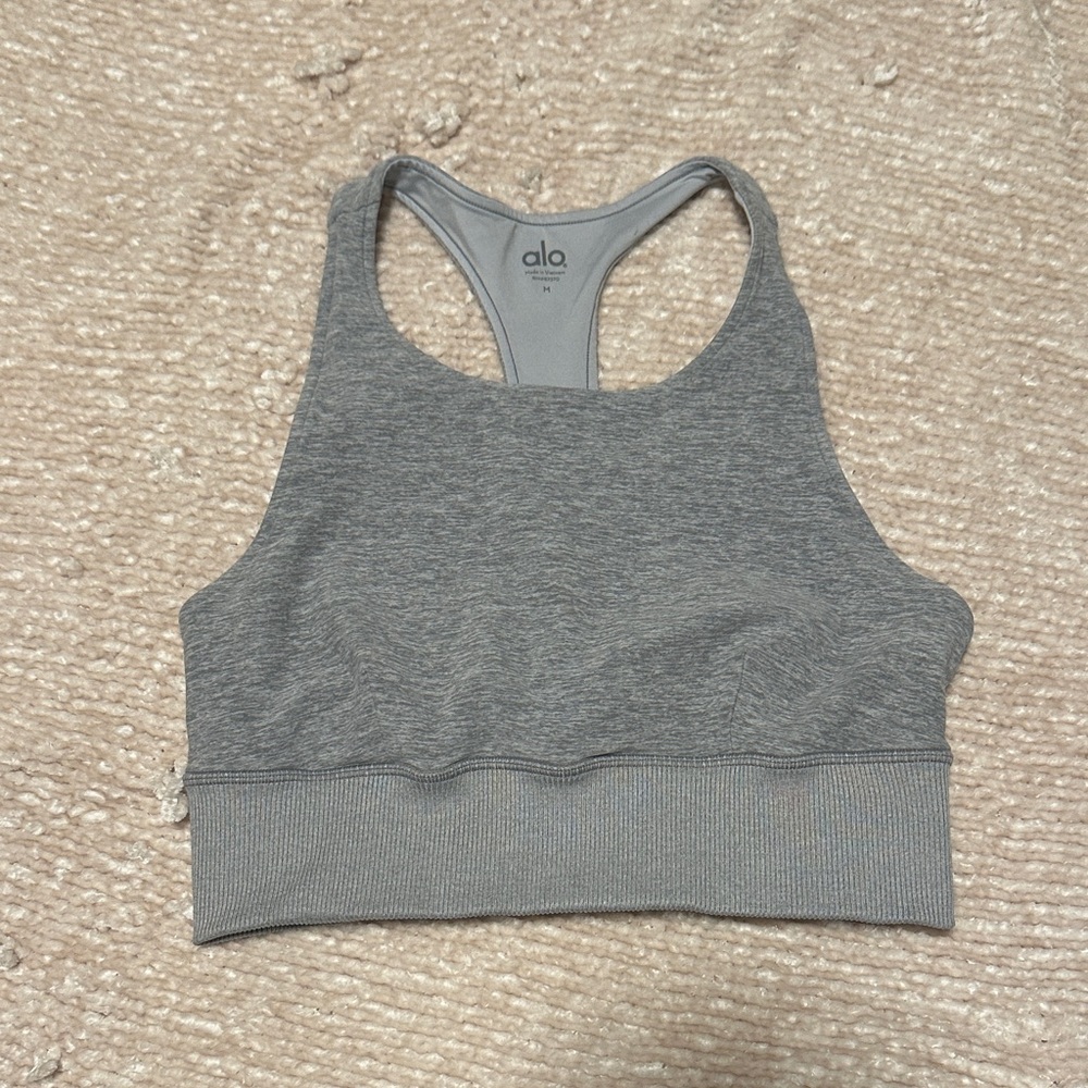 ALO Yoga Heather Gray Sports Bra
